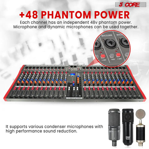 5Core ProMix 24-Channel Bluetooth Mixer