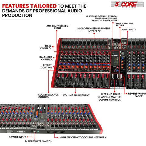 5Core ProMix 24-Channel Bluetooth Mixer