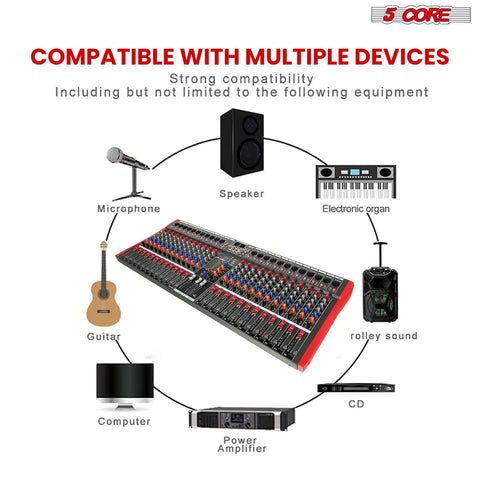 5Core ProMix 24-Channel Bluetooth Mixer