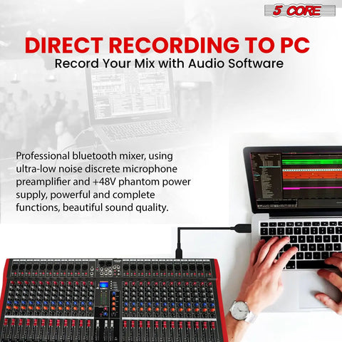 5Core ProMix 24-Channel Bluetooth Mixer