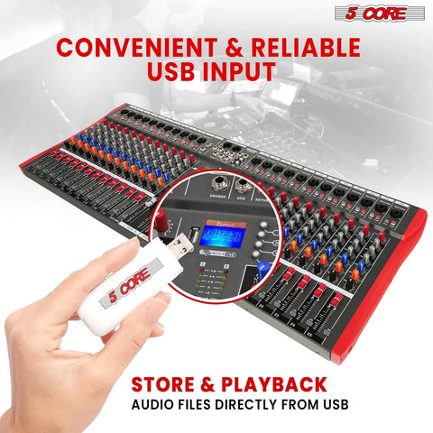 5Core ProMix 24-Channel Bluetooth Mixer